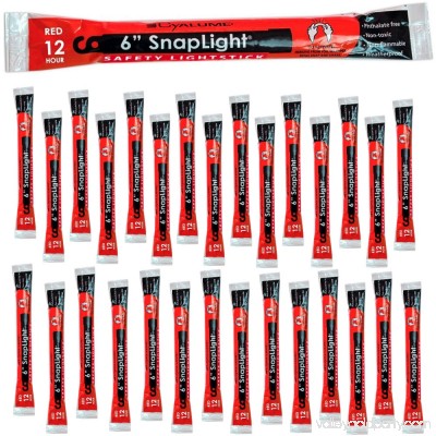 Cyalume SnapLight 6 Light Sticks, Red,12 Hour Duration (30 Pack)